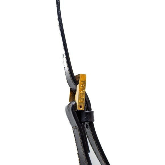 FENDI Vintage Pequin PatternCrossbody Shoulder Bag – Brown Striped Canvas - Picture 7 of 13